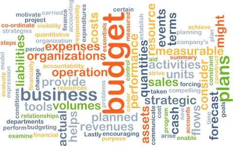 Budget background concept Illustrazione stock