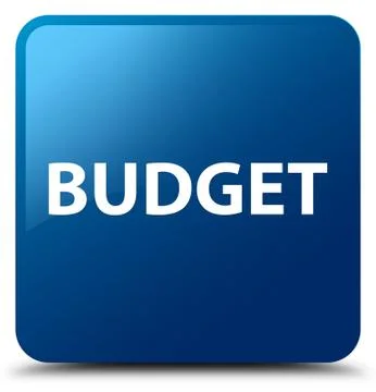 Budget blue square button Stock Illustration