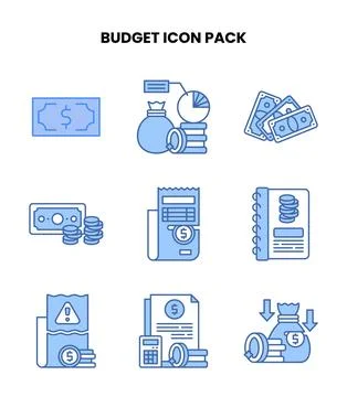 Budget Blue UI Icons Pack Ilustración de archivo