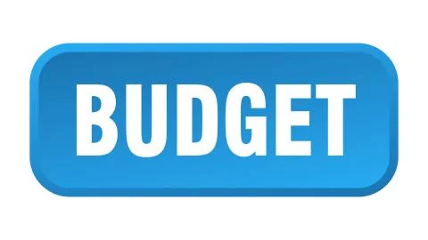 Budget button. budget square 3d push button Stock Illustration