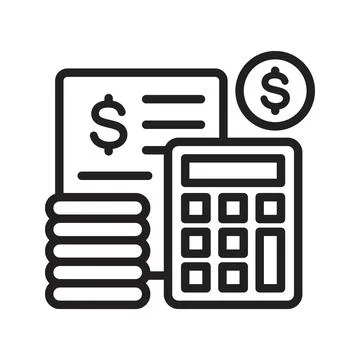 Budget Calculations icon vector image.  Stock Illustration