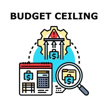 Budget ceiling concept with financial planning and control Stock Illustration