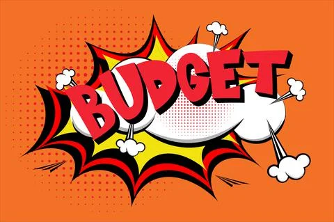 Budget Comic lettering Vector cartoon illustration in retro pop art style on  Stock Illustration