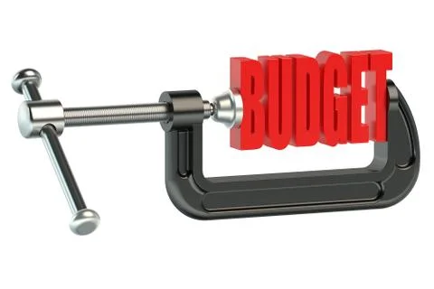 Budget concept in clamp Illustrazione stock