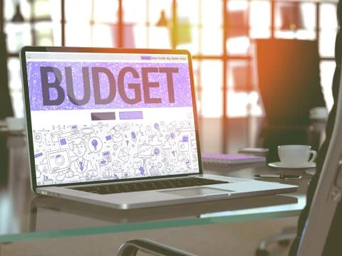 Budget Concept on Laptop Screen Stock Illustration