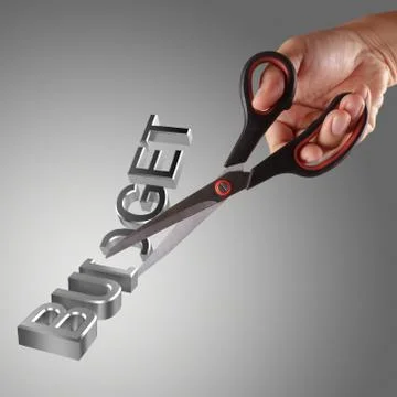 Budget cuts symbol Stock Illustration