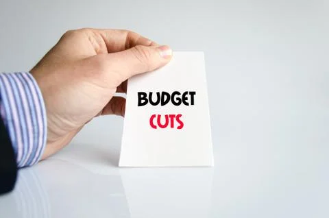 Budget cuts text concept Stock Photos