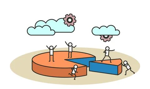 Budget data people vector business analysis person concept illustration. Fina Stock Illustration