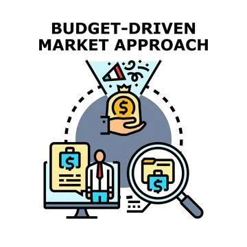 Budget driven market approach strategy planning concept Stock Illustration