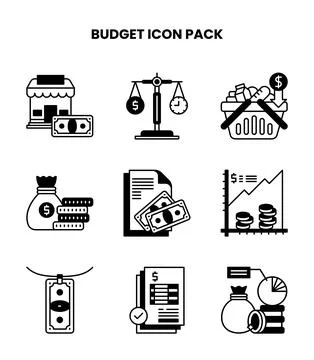 Budget DuoTone Bundle Icons Pack Ilustração Stock