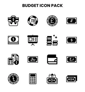 Budget DuoTone Vector Icons Pack イラスト素材