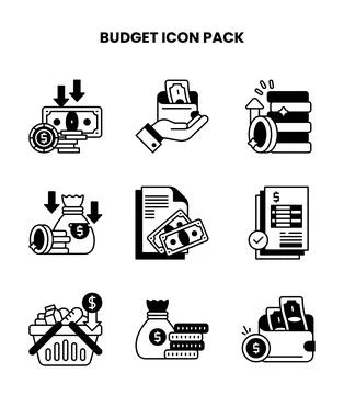Budget DuoTone Vector Icons Pack Ilustración de archivo