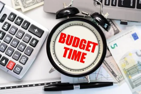 Budget exercise or forecast with old clock concept Stock Photos