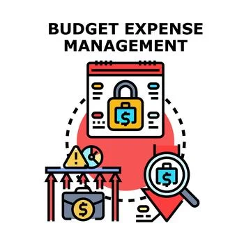 Budget expense management financial control and planning concept Stock Illustration