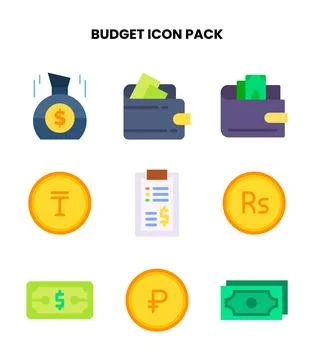 Budget Flat UI Icons Pack Stockillustratie