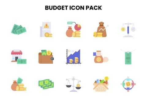 Budget Flat UI Icons Pack Ilustración de archivo
