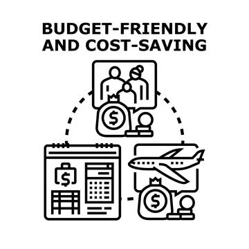 Budget friendly cost saving planning for family expenses 스톡 일러스트