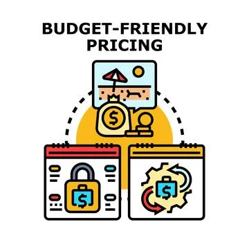 Budget friendly pricing offering smart investment planning Stock Illustration