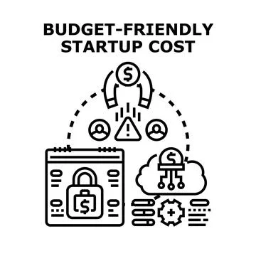 Budget friendly startup cost concept vector Stock Illustration