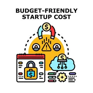 Budget friendly startup cost concept vector Stock Illustration