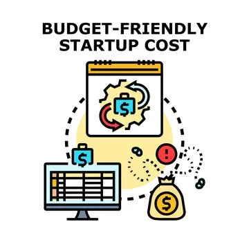 Budget friendly startup cost managing initial investment イラスト素材