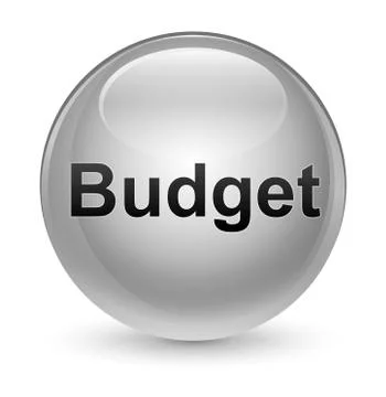 Budget glassy white round button Stock-Illustration