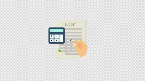 Budget icon motion graphics animation with alpha channel, transparent backgro Stock Footage 206762671