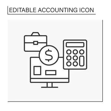 Budget line icon Stock Illustration