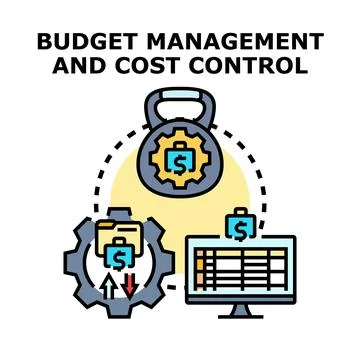 Budget management and cost control strategy process Stockillustratie