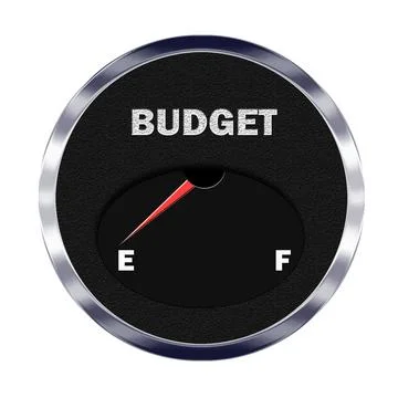 Budget meter reading empty Stock Illustration