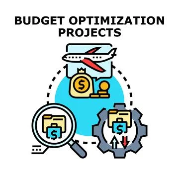 Budget optimization projects planning and financial management process Illustrazione stock