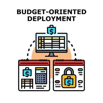 Budget oriented deployment financial planning strategy Stock Illustration
