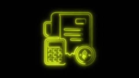 Budget Outline Icon in HD Video Neon Animation 库存影片 304552149