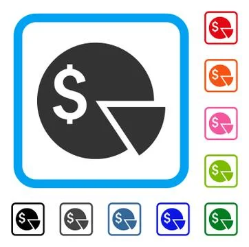 Budget Pie Chart Framed Icon Stockillustratie