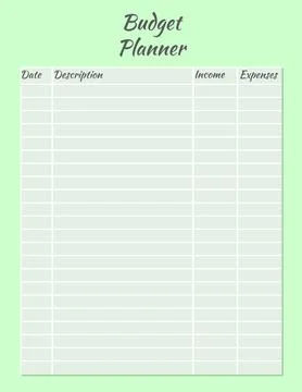 Budget planner page design template. Minimalistic notebook page design. Vec.. Stock Illustration