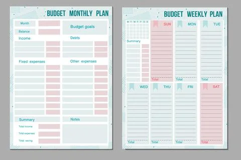 Budget planner template Stock Illustration
