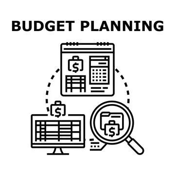 Budget planning analyzing financial forecast data managing expenses イラスト素材