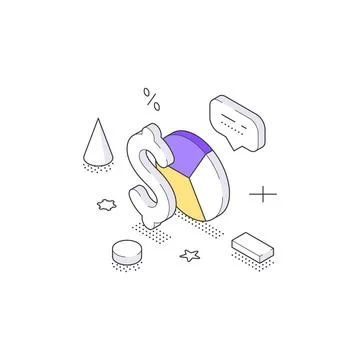 Budget Planning And Financial Analytics Process Isometric Vector Illustrati.. Stock Illustration