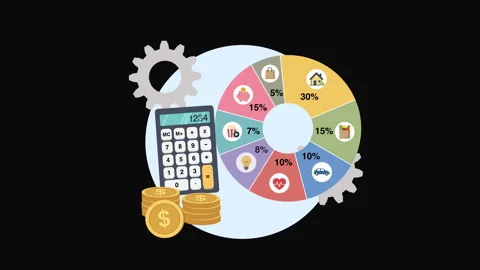 Budget Planning Concept with Calculator Stock Footage 339629670
