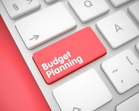 Budget Planning - Message on Red Keyboard Button. 3D. Stock Illustration