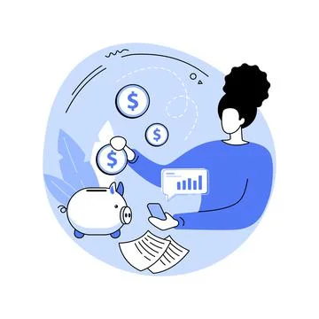 Budget planning software isolated cartoon vector illustrations. Stock Illustration