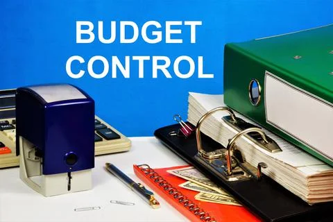 Budget planning. Text label on the background of the office registrar folder. Foto stock