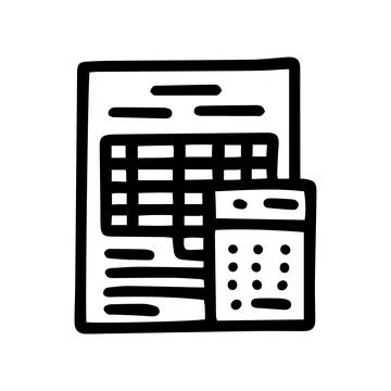 Budget spreadsheet line vector doodle simple icon 스톡 일러스트