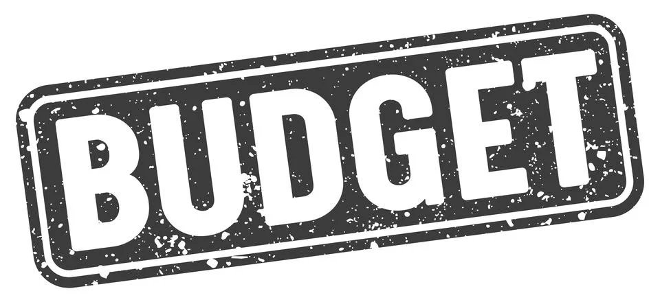 Budget stamp. budget black rectangular grunge stamp on transparent background Stock Illustration