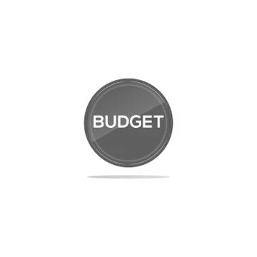 Budget text in grey circle Stock Illustration