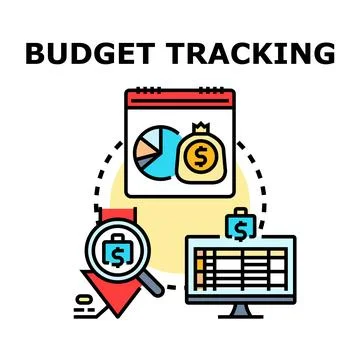 Budget tracking analysis financial planning management concept イラスト素材