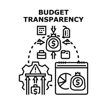 Budget transparency process controlling financial funds vector 스톡 일러스트