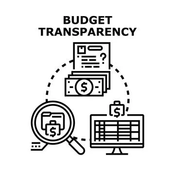 Budget transparency process with financial analysis and data auditing 스톡 일러스트