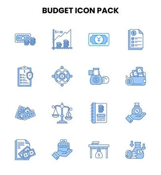 Budget Two Colour Icons Pack Ilustración de archivo