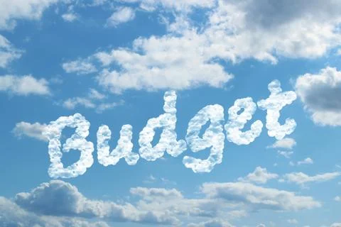 Budget word on cloud Illustrazione stock